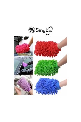 Mikrofiber Şönil Temizlik Bezi Makarna Eldiven Oto Yıkama Köpükleme Eldiveni