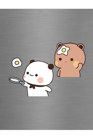 Kahvaltı Hazırlayan Dudu Bubu Panda Ayıcık Mutfak Süsü Buzdolabı Magneti Sevgili Hediye