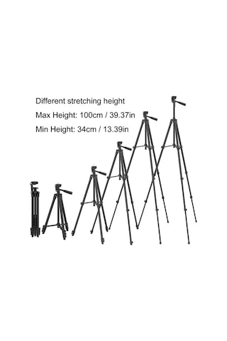 Ebitda Taşınabilir Alüminyum Tripod - Gopro/kamera/son Derece Kolay Kullanılır Siyah