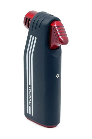 Parmida Tek Torch Jet Alev Pipo Çakmağı Dahili Pipo Kaşığı - Kırmızı/siyah