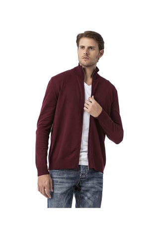 Cp282 Ultimate Zip Luxe Knit Men Sweater Bordo