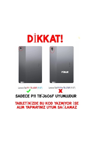 Lenovo Tab P11 Tb-j606f Za7r0223tr Uyumlu 360 Dönerli Tablet Kılıfı 3lü Set Arka Kapak