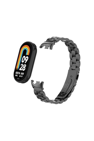 Xiaomi Mi Band 9 İle Uyumlu Bakla İşlemeli Metal Kordon