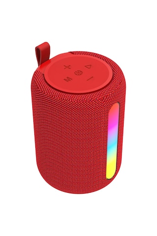 Polosmart Pbs228 Işıklı Taşınabilir Kablosuz Bluetooth Speaker Hoparlör 1200 Mah Kırmızı