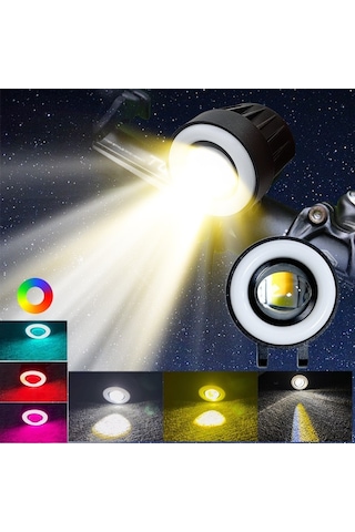 Space Offroad Sis Lambası Sarı-beyaz 7 Renk Gündüz Ledli Dönerli Set 12-60v / Lass372