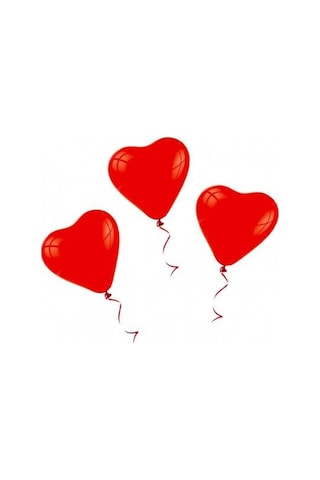 Kırmızı Kalpli Baskısız Balonu 16 Lı Romantik Kalp Balonlar