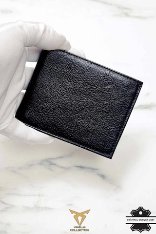 % 100 Hakiki Deri Ergonomik Cüzdan Kartlık Portföy Siyah