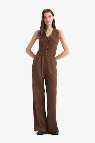 DeFacto Wide Leg Fermuarlı Normal Bel Standart Boy Geniş Paça Keten Karışımlı Palazzo Pantolon E6210AX25SPBN254