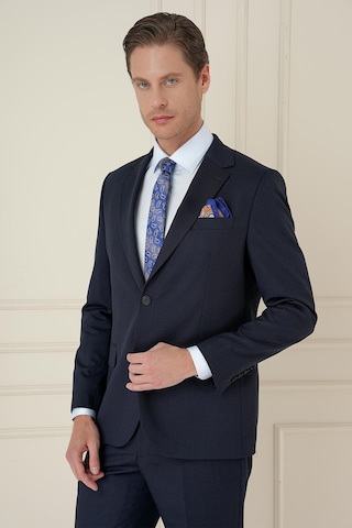 Efor Slim Fit Çift Yırtmaç Mono Yaka Klasik Lacivert Takım Elbise Tk 912 Lacivert