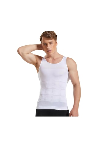 Fitformgiyim Corset Beyaz Erkek Atlet Korse Atlet Bel Göğüs Göbek Jinekomast Toparlayıcı Dik Duruş Beyaz
