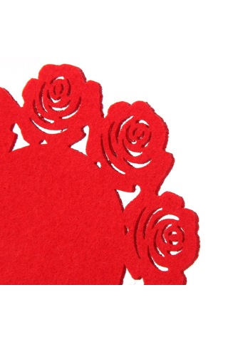 Homyl 4 Adet 15cmx15cm Güller Bardak Altlığı Mat Kaymaz Ped Acı Kahverengi