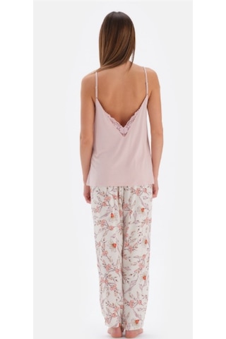 Eros 33524 3 Lü Sabahlıklı Kadın Pijama Takımı Pudra