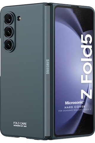 Microsonic Samsung Galaxy Uyumlu Z Fold 5 Kılıf Shape Hard Cover Koyu Yeşil