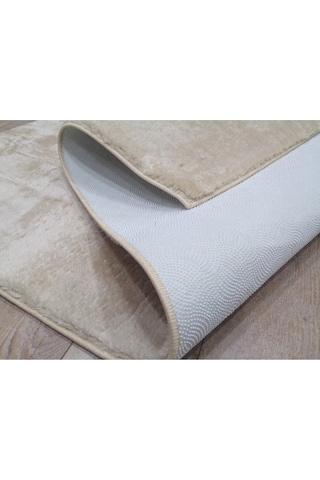 Raschel Carpet Kesme Yolluk Kaymaz Taban Yumuşak Peluş Halı Bej