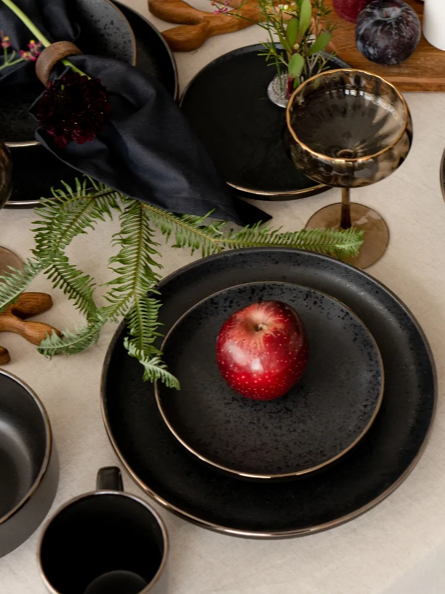 Korall Elite Black Düz Tatlı Tabakları Seti 2 Parça 18 Cm 32449476 Siyah