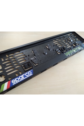Plakalık Plastik Sparco, Monster 2adet Renkli Yazı Plaka Altlığı