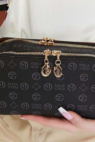 Morpelikan Siyah Monogram Kolon Askılı Kadın Omuz Çantası Siyah