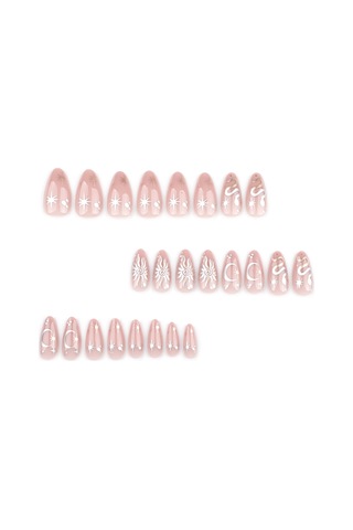 24pcs Gümüş Ay Ve Yıldız Dekoru İle Star Moon Tasarım İle Tırnaklara Basın Sahne Performans Giyim İçin Sahte Tırnaklar