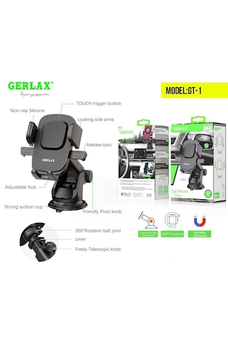 Gerlax Araç İçi Telefon Tutucu Vantuzlu