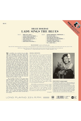 Billie Holiday - Lady Sings The Blues - Plak + Cd