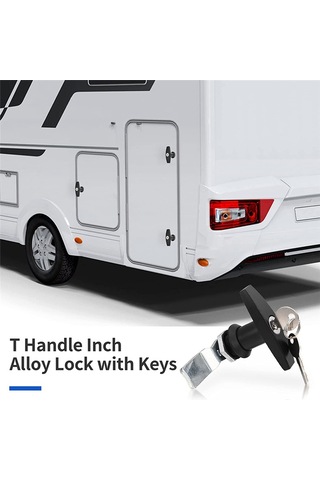 Nayomiglow T-handle Kapı Kilidi Kamyon Kapağı Kilitleme 2 Anahtarlı Çoğu Kamyon Kapağı Üstü Markası İçin Siyah