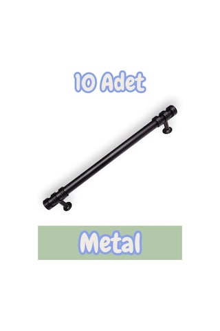 Nesli Alüminyum Metal Lüks Modern Mobilya Çekmece Mutfak Dolabı Kulpu Siyah 160mm 10 Adet Siyah