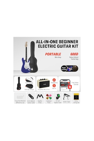 Donner Dst-100l St Elektro Gitar Sapphire Blue