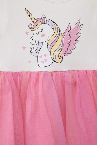 DeFacto Kız Bebek Unicorn Baskılı Kısa Kollu Yazlık Tül Elbise E8723A525SMER105