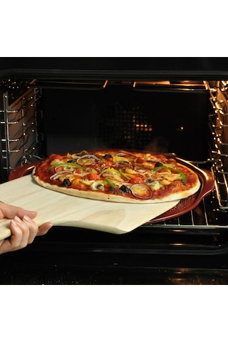 Emile Henry EH347614 Seramik Yuvarlak Pizza Fırın Kabı (40x35x13) Kırmızı