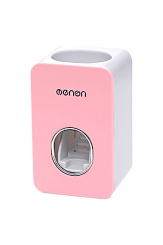 Geeroyoo Duvar Takılı Otomatik Diş Macunu Sıkıcı - Delme Yok Kurulum - Hijyenik Ve Pratik - Pembe Pembe