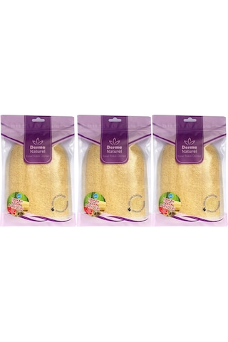 Derma Naturel Loofah Kabak Havlu Banyo Eldiveni 3 Lü Set