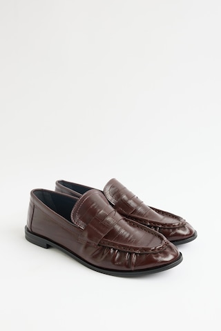 Lutvelizade Loafer 2517 Klasik Deri Görünümlü Oval Burun Bordo Su Yolu Kadın Loafer