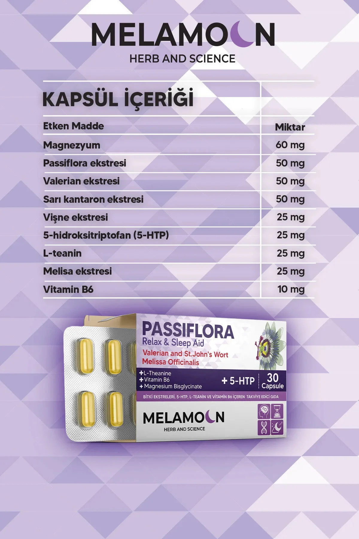 Magnezyum Ve 5-htp Ile Güçlendirilmiş Passiflora Pasiflora 30 Kapsül