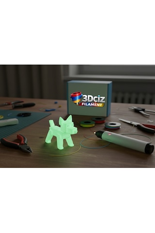 3d Kalem Filament Pla Glow İn The Dark Karanlıkta Parlayan 50 Metre 10 Adet 5 Metre