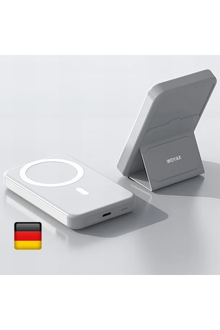 Woyax By Deji 10000 mAh Standlı Hızlı Taşınabilir Hızlı Magsafe Powerbank Beyaz