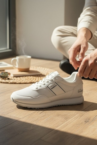 Enoch Erkek Spor Ayakkabı Günlük Yürüyüş Ve Koşu Sneaker Hafif Esnek Tabanlı Rahat Kalıp Beyaz