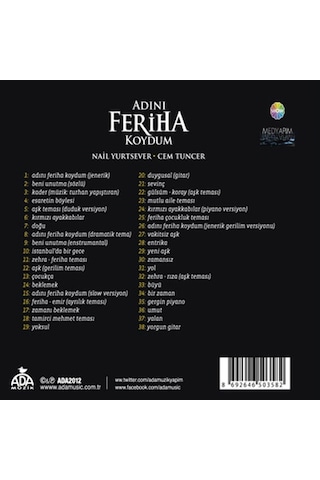 Adını Feriha Koydum - Müzik: Nail Yurtsever & Cem Tuncer Cd