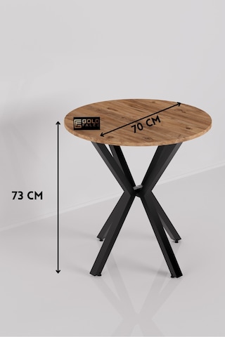 Mutfak Masası Yuvarlak 70 Çap Metal Ayak Yemek Masası Modern Balkon Bahçe Cafe Masa 9820 Atlantik Çok Renkli
