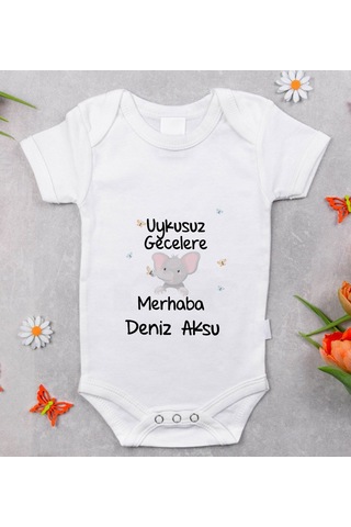 Bitmeyenkartus Bk Kids Isimli Uykusuz Gecelere Merhaba Tasarımlı Bebek Body Zıbı Çok Renkli