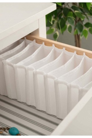 Serstil 3 Adet - Medium 11 Gözlü Çekmece Içi Düzenleyici Organizer 16 X 40 X 12 Beyaz