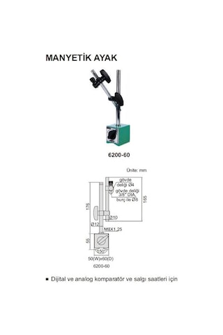 Insıze 6200-60 Manyetik Ayak