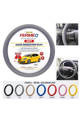 Direksiyon Kılıfı Geçme 38cm Soft Gri Dkg001g Fermeq