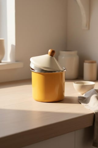 Bambum Nostalji - Ahşap Saplı Baharatlık Hardal 12 Cm Hardal Sarı