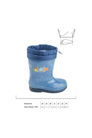 Gezer 00674 Erkek Çocuk Termal Astarlı Su Yağmur Geçirmez Çizme Lacivert