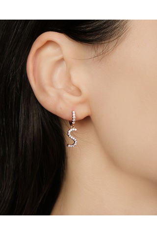 Lekka Design Kadın Kararmaz Çelik Lüks Küçük S Harf Küpe Altın