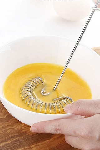 1 Adet Paslanmaz Çelik Yumurta Çırpma Teli Spiral Sebze Doğrayıcı Pratik Krema Yoğurt Tatlı Çırpıcı Diğer