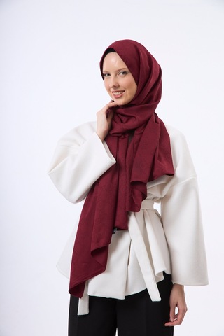 Mirsoy Scarf Mir Modern Desen Şal Bordo