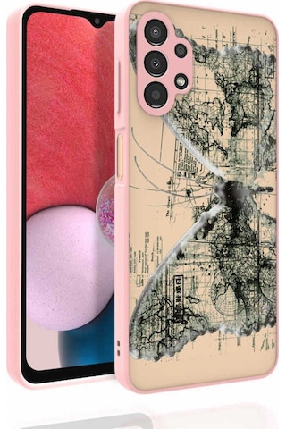 Samsung Uyumlu Galaxy A13 4g Kılıf Desenli Kamera Korumalı Parlak Zore Nora Kapak NO4