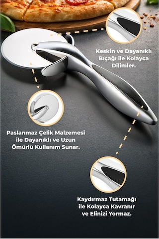 Primanova Gadget Paslanmaz Çelik Pizza Dilimleyici