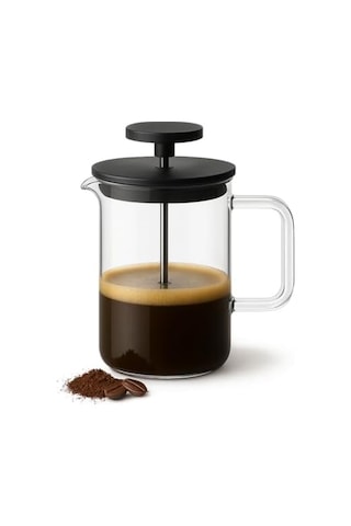 French Press, 0,40 L Cam Kahve Ve Çay Demliği, Borosilikat Cam, Bpa İçermez, Isıya Dayanıklı, Bulaşık Makinesi Uyumlu Açık Bej